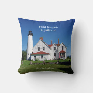 Cojín Decorativo Piedra cuadrada Point Iroquois Lighthouse