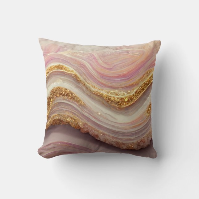 Cojín Decorativo Piedra de Geode Agate rosa (Anverso)