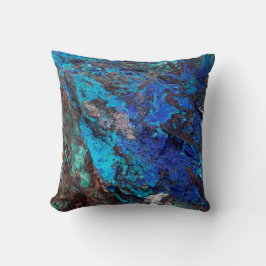 Cojín Decorativo Piedra de mármol azul elegante