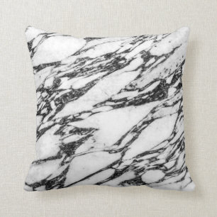 Cojín Decorativo Piedra de mármol blanco y negro moderna