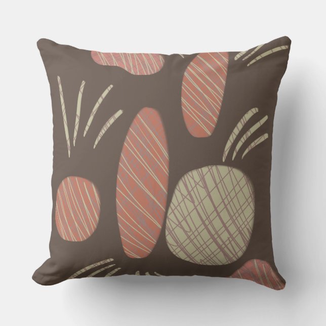 Cojín Decorativo Piedras de roca abstractas boho modernas (Anverso)