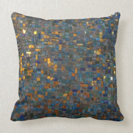 Cojín Decorativo Piedras del mosaico en azul y oro