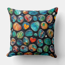 Cojín Decorativo Piedras pintadas de decoración brillante