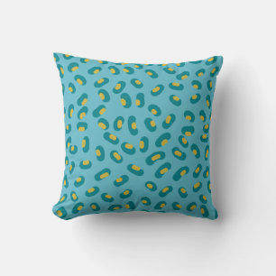 Cojín Decorativo Piel animal abstracta azul turquesa