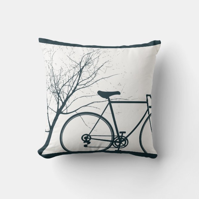Cojín Decorativo Piel azul negro para lanzar bicicleta (Anverso)