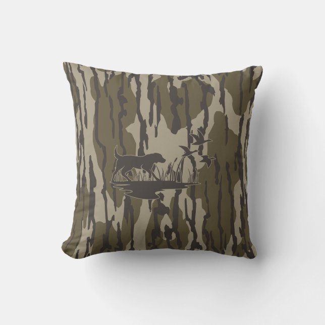Cojín Decorativo Piel de Camo Bottomland Perro y Patos (Anverso)