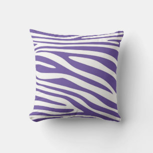 Cojín Decorativo Piel de cebra con estampado de animal violeta y bl