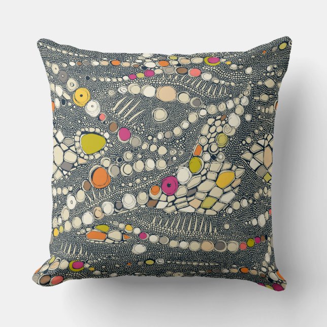 Cojín Decorativo piel de iguana indigo pop (Anverso)