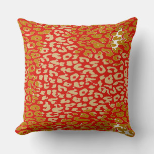 Cojín Decorativo Piel de impresión de leopardo de color retro
