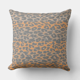 Cojín Decorativo Piel de impresión de leopardo gris retro