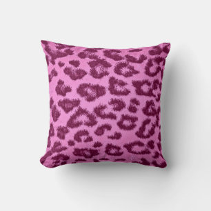 Cojín Decorativo Piel de impresión de leopardo rosa