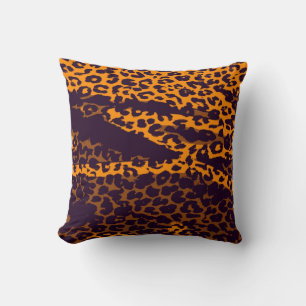 Cojín Decorativo Piel de piel retro de leopardo impreso (marrón, am
