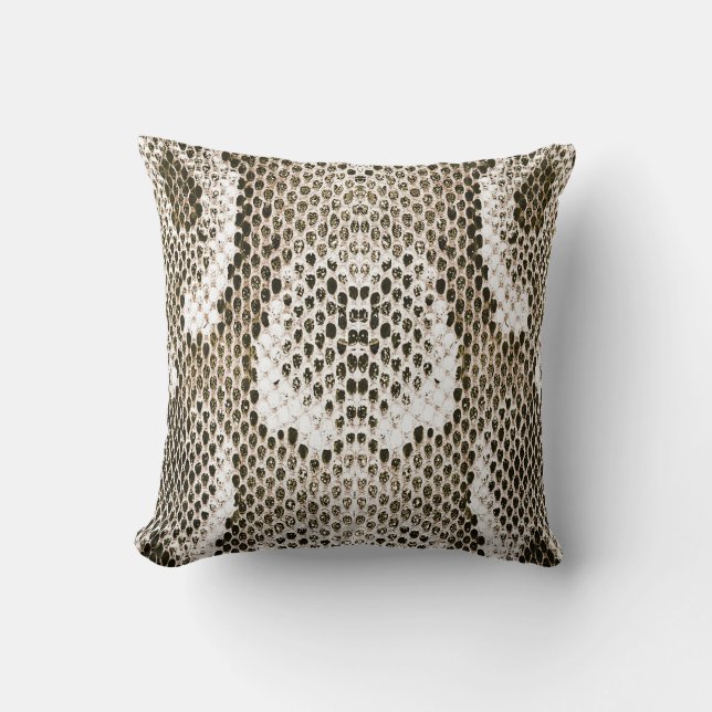 Cojín Decorativo Piel de Python: Diseño de Patrón Animal (Anverso)