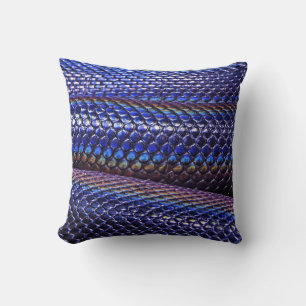 Cojín Decorativo Piel de serpiente azul y violeta