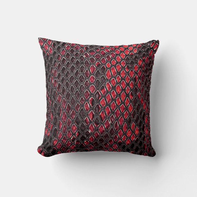 Cojín Decorativo Piel de serpiente: fondo abstracto. (Anverso)