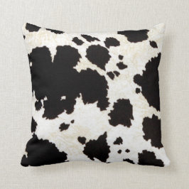 Cojín Decorativo Piel de vaca blanca negra rústica