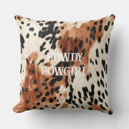 Cojín Decorativo Piel de vaca de animales de crema marrón
