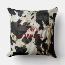 Cojín Decorativo Piel de vaca de oro blanco negro