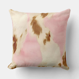 Cojín Decorativo Piel de vaca marrón crema rosa de vaca