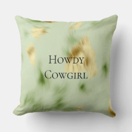 Cojín Decorativo Piel de vaca Mint Green Gold