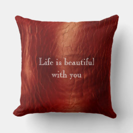 Cojín Decorativo Piel de vaca Rojo Occidental