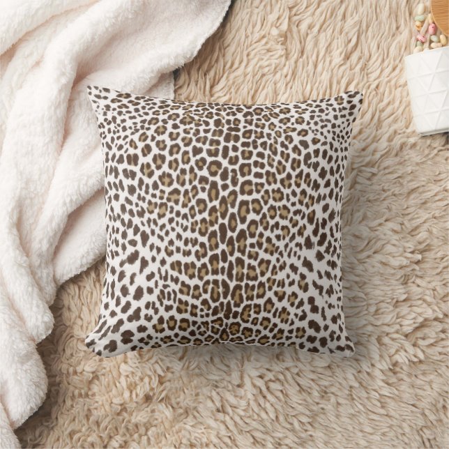 Cojín Decorativo Piel Leopardo Blanco (Manta)