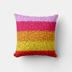 Cojín Decorativo Pieles de impresión de leopardo con rayas de color