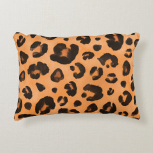 Cojín Decorativo Pieles de leopardo, acuarela, textura sin costuras