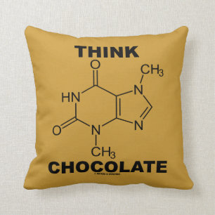 Cojín Decorativo Piense el chocolate (la química de la molécula d
