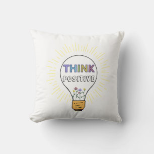 Cojín Decorativo Piense en el diseño positivo del Pillow para la de