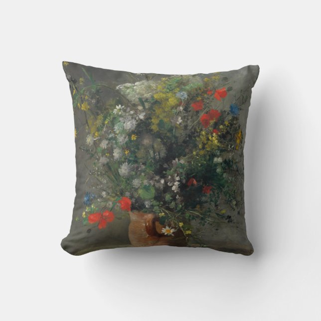 Cojín Decorativo Pierre-Auguste Renoir - Flores en una plaza 1866 (Anverso)