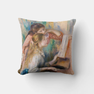 Cojín Decorativo Pierre Auguste Renoir - Jóvenes niñas en el piano