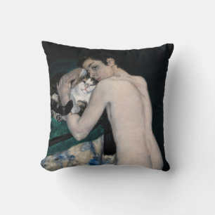 Cojín Decorativo Pierre-Auguste Renoir - Niño con un Gato