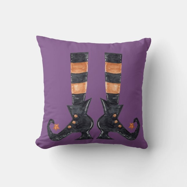Cojín Decorativo Pies de Bruja de Halloween (Anverso)