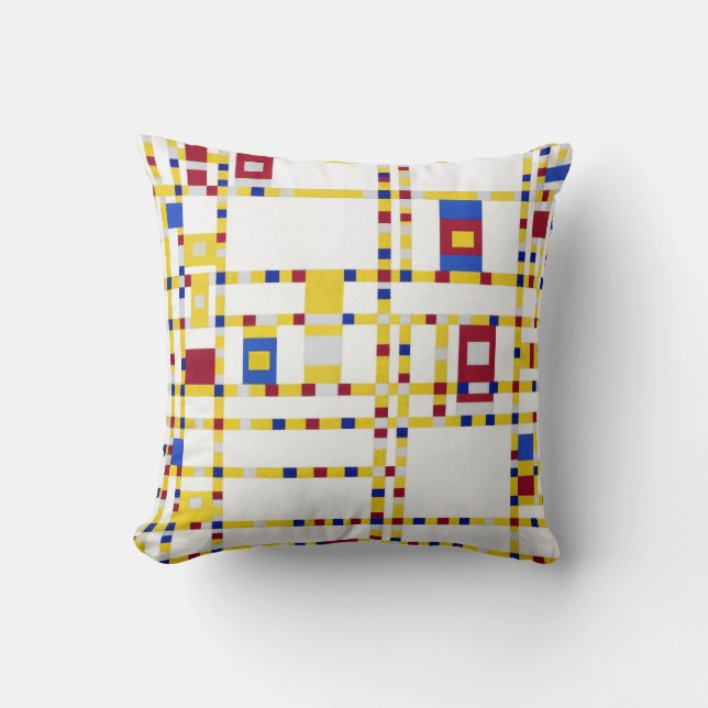 Cojín Decorativo Piet Mondrian Broadway Boogie Woogie (Anverso)