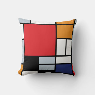 Cojín Decorativo Piet Mondrian - Composición con gran plano rojo