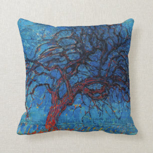 Cojín Decorativo Piet Mondrian, Tarde: Árbol Rojo