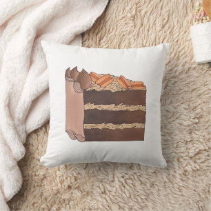Cojín Decorativo Pieza de cumpleaños de la rebanada de chocolate al
