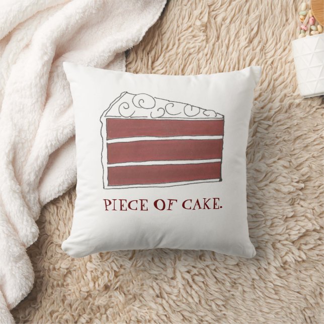 Cojín Decorativo Pieza de pastel de capa de terciopelo rojo pastel  (Manta)