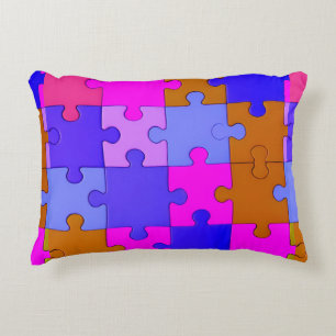 Cojín Decorativo Piezas Coloridas de Rompecabezas
