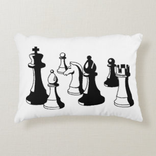 Cojín Decorativo Piezas de Ajedrez Arte Antiguo #2