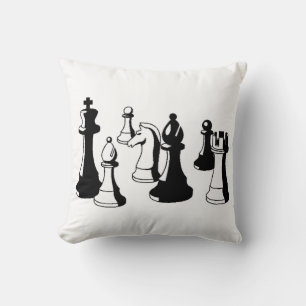 Cojín Decorativo Piezas de Ajedrez Arte Antiguo #2