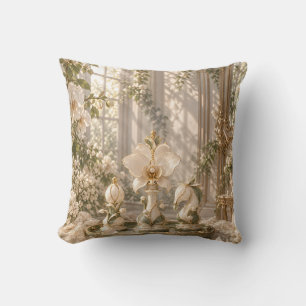 Cojín Decorativo Piezas de ajedrez de orquídea marfil Elegante sala