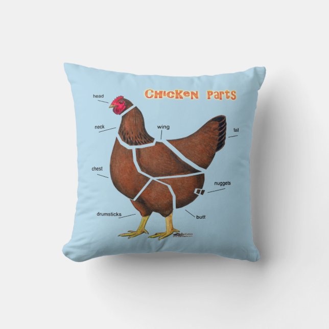Cojín Decorativo Piezas de pollo (Anverso)