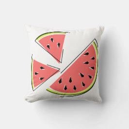 Cojín Decorativo Piezas de sandía cuadrado trasero rosado