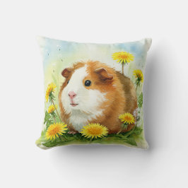 Cojín Decorativo Pig Cavia Cavy Dandelions Flores Pillow