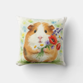 Cojín Decorativo Pig Cavia Cavy Flores Pillow