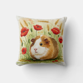 Cojín Decorativo Pig Cavia Cavy Flores Pillow