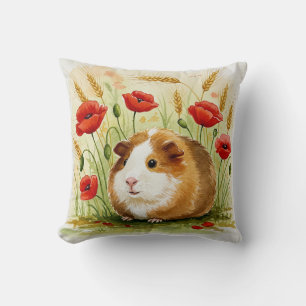 Cojín Decorativo Pig Cavia Cavy Flores Pillow