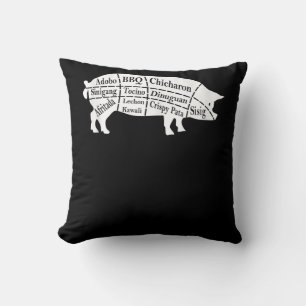 Cojín Decorativo Pig Parts Food BBQ Pinoy Adobo Lovers Regalo